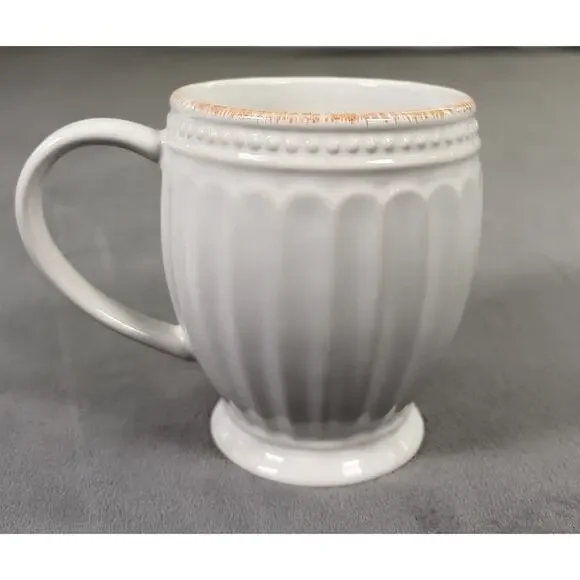 Lenox French Perle Groove White Ceramic Coffee Mug Replacement Benefits Charity - Picture 2 of 11